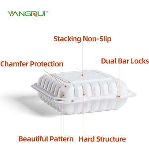 กล่องใส่อาหารพลาสติก YANGRUI 8x8 นิ้ว ใช้กับไมโครเวฟได้ ผลิตจากพลาสติก MFPP เหมาะสำหรับใส่อาหารกลับบ้าน ปิกนิก สลัด ทนทาน ใช้เตรียมอาหารกลางวัน - Product Image 5