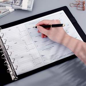 7 <b>Ring</b> Business Check Book Binder, 600 Check Capacity with Clear Vinyl Pouch Bill <b>Keeper</b> - Product Image 4