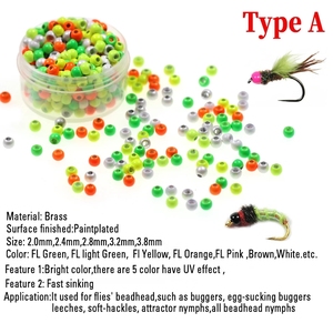 Perles en laiton colorées pour la pêche à la mouche, perles pour la tête de la mouche, nymphes, mouches de rivière, streamers, matériel de pêche à la mouche pour la truite - Product Image 4