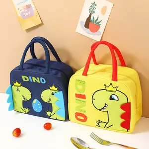 Cute Dinosaur Lunch Bag Large Capacity Thermal Insulated Storage Handbag For Kids And Outdoorsman