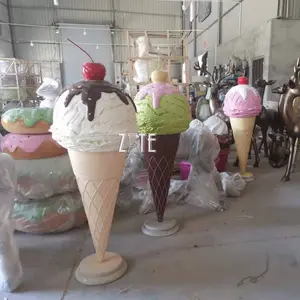 Outdoor garden decor large fiberglass resin cartoon ice cream statue