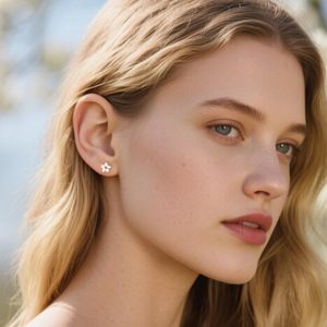 SLUYNZ Pendientes de Tungsteno con Forma de Flor Pequeña para Mujer, Niña, Flor de Cerezo - Product Image 3