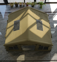 Tentes gonflables de camping en plein air en nylon kaki portables personnalisées pour 4 à 8 personnes, imperméables >3000 mm, installation rapide, tente à air triple couche