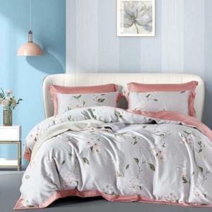 Parure de <span class=keywords><strong>lit</strong></span> en tissu tencel 100%, ensemble de literie avec motifs imprimés personnalisés, housse de <span class=keywords><strong>couette</strong></span> - Product Image 1