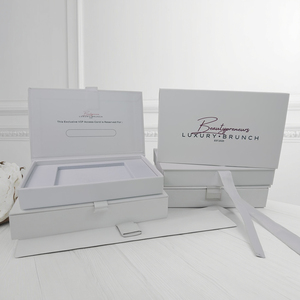 Wholesale Custom Luxury Credit <b>Card</b> Packaging Boxes with Matt Lamination <b>Embossing</b> UV Coating Rigid Cardboard Box Ribbon Closure - Product Image 1