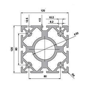 Perfil de Aluminio Industrial 120x120 de Alta Resistencia para Brazo Mecánico, Venta al por Mayor Directa de Fábrica - Product Image 2