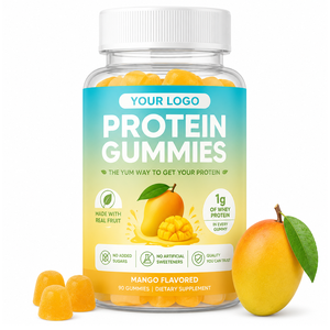 OEM Natural Mango Flavor Whey <strong>Protein</strong> Gummies Sugar Free Soft Candy Supplement Add Real Fruit <strong>Juice</strong> - Product Image 1