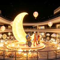 Goldene Mond-Stern-Laternen: Warme, Traumhafte Festbeleuchtung für Einkaufszentren, Stadtplätze und Freizeitbereiche