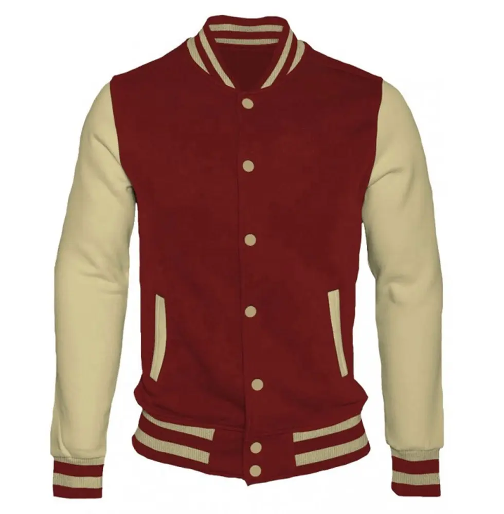 Best Quality Red And Skin varsity jacket/ bomber jacket