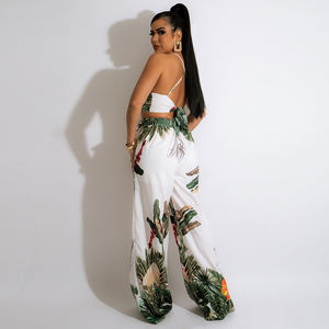 Ensemble deux pièces crop top à imprimé floral, épaules dénudées, design tendance 2022, mode sexy pour soirée en club, ensemble deux pièces <span class=keywords><strong>2021</strong></span> - Product Image 3