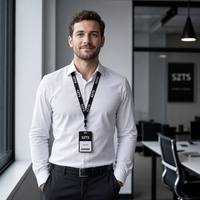 Lanière personnalisée avec logo imprimé, lanière promotionnelle noire en polyester lisse avec mousqueton métallique