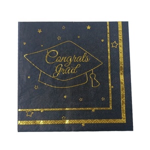 Tovaglioli <span class=keywords><strong>di</strong></span> <span class=keywords><strong>Carta</strong></span> Neri Personalizzati per Feste <span class=keywords><strong>di</strong></span> Laurea con Design Esclusivo - Product Image 5