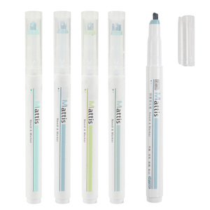 Resaltador dos en una punta de cincel y Punta de revestimiento fino Juego verde Marcador a base de agua Resaltador bíblico sin sangrado - Product Image 2