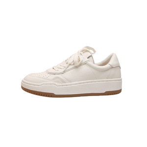 Leather Thick-soled High-<b>heeled</b> <b>White</b> Women's Round-toe Sports 2026 New Autumn Versatile Casual Sneakers - Product Image 2