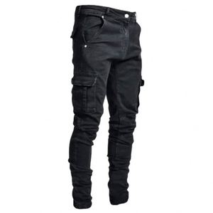 Vente en gros Nouveaux Jeans en Denim pour Hommes avec Poches Latérales, Pantalon Long Slim à Fermeture Éclair pour Extérieur, Vêtements Décontractés pour Hommes, Jeans Décontractés J0189 - Product Image 2