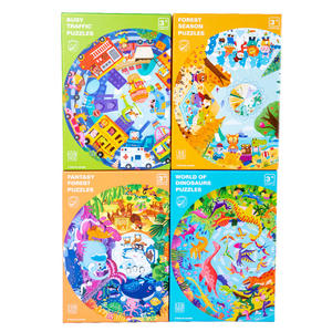 Puzzle rond en bois pour enfants, jouet de bricolage, en papier, pour éducation précoce, à thème, <span class=keywords><strong>transport</strong></span> <span class=keywords><strong>d</strong></span>'<span class=keywords><strong>animaux</strong></span>, jeu amusant - Product Image 6