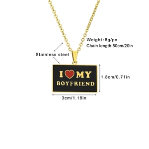 Collares <span class=keywords><strong>de</strong></span> Acero Inoxidable con Colgante <span class=keywords><strong>de</strong></span> Letras <span class=keywords><strong>para</strong></span> el Día <span class=keywords><strong>de</strong></span> San Valentín, con la Frase 'I Love Me', 'My Dad', 'Mom', 'Emo', 'Boyfriend', 'Girlfriend', Joyería Moderna al por Mayor - Product Image 3