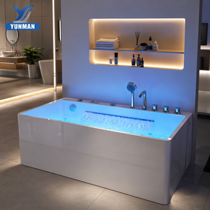 Vasca Idromassaggio Rettangolare da Fabbrica per Ingrosso con Rubinetto a Cascata, Luce LED e Vasca <span class=keywords><strong>in</strong></span> Acrilico da 8mm Pronta all'Uso - Product Image 3