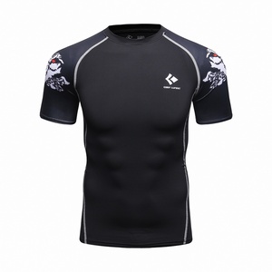 Camiseta de compresión de rendimiento de capa base <span class=keywords><strong>UPF</strong></span> 50 + de manga larga para hombre con estampado de sublimación completa Rash Guard - Product Image 3