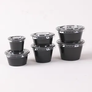 Fabrikdirektverkauf schwarz individuell 3,25 Unzen Kunststoff-Sufle-Becher einweg-Smoothie-Soßen-Portionsbecher