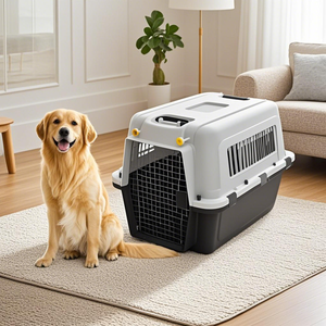 Oem Iata vliegtuigtransportbak plastic kattenbak luxe grote kennel op wielen huisdier reisdrager kooi hoge zware hondenbench - Product Image 2