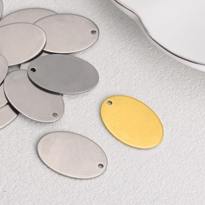 Breloques ovales en acier inoxydable gravées sur mesure avec texte et logo, pendentifs personnalisés pour la fabrication de bijoux et bracelets DIY - Product Image 6