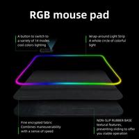 Accessoires de jeu d'ordinateur forme personnalisée grand caoutchouc antidérapant usb led rgb anime gamer tapis de souris avec logo pour jeu d'ordinateur