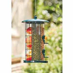3-in-1 Durable Iron Design Outdoor Metal Hanging Automatic Eco-friendly <strong>Bird</strong> Feeder with Storage for Seeds for &amp; Fatballs - Product Image 2