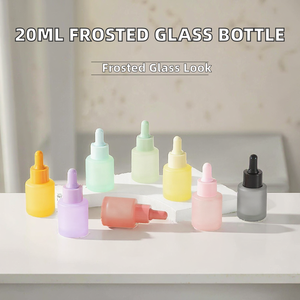 20ml 30ml 50ml Frosted Glass Empty <b>Bottle</b> with Colored <b>Dropper</b> Serum <b>Dropper</b> <b>Bottle</b> for Essential Oil - Product Image 5