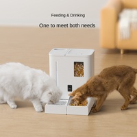Distributeur automatique de nourriture pour animaux de compagnie intelligent WiFi double bande 5G/2.4G avec caméra vidéo HD 2K, vision nocturne, contrôle des portions par minuterie et gestion via application