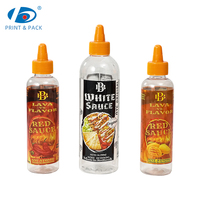 Film rétractable en PVC personnalisé pour l'emballage des sauces et des assaisonnements, étiquettes imperméables à la chaleur