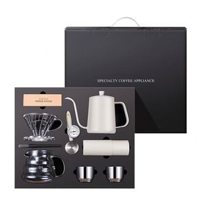 Premium <b>Coffee</b> <b>Gift</b> <b>Set</b> with Porcelain Cups Stainless Steel Spoon and Wooden Tray for Home Office Hotel Use Wholesale Bulk - Product Image 5