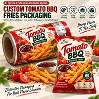 Emballage personnalisé pour chips et frites, film alimentaire pour snacks en rouleau, pochette préformée OEM haute barrière, faible MOQ