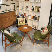Ensembles de meubles de restaurant, chaises et tables en cuir et en bois pour café