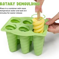 Moule à glace en silicone coloré à 6 cavités, sans BPA, réutilisable, alimentaire, résistant au four, antiadhésif, pour sucettes glacées maison et fruits, design mignon