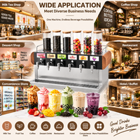Distributeur de thé à bulles commercial à 6 saveurs, machine à thé au lait en acier inoxydable, machine à thé au lait commerciale