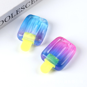 Juguete de simulación de helado de malta de plástico transparente con degradado de color, tipo paleta, para descompresión, en caja. - Product Image 3