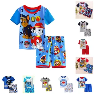 Домашняя одежда с коротким рукавом и принтом собаки для мальчиков, детское нижнее белье, пижамный комплект, детская одежда