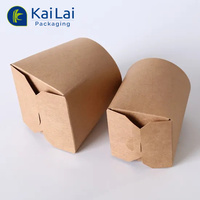 Boîte pliante à fond rond pour emporter les pâtes, en papier kraft, design le plus récent, pour la restauration rapide, avec gaufrage