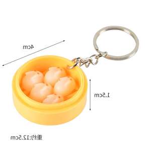 Wangdun simulación cantonés té de la mañana dim sum bollo al vapor albóndigas vapor llavero comida colgante sabor bocadillo modminiaturas - Product Image 4