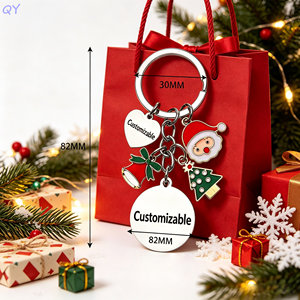 QY Custom Metal Christmas Keychain Enamel Santa <b>Key</b> <b>Ring</b> Personalized Holiday Gift <b>Bag</b> Charm - Product Image 5