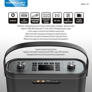 Konfulon 280W loa & 18000mAh pin không dây cầm tay BT âm thanh di động có thể sạc lại gia đình KTV đầy màu sắc dẫn ánh sáng - Product Image 6