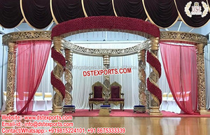 Mandap de Boda India de Última Tendencia con Corte de Diamante, Pilares de Palazzo para Boda Imperial, Mandap de Cristal, Mandap/Escenario de Boda Encantador ENGLAND - Product Image 6
