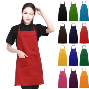 2020 vendita calda Keuken Schort Nieuwe pianura Unisex Koken Catering Werk Schort Tabard incontrato doppia Dubbele tasca Halterneck aventale - Product Image 1
