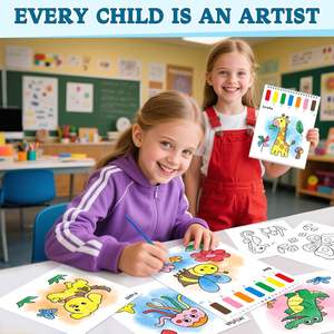 Libros para Colorear con Agua para Niños Pequeños, Tema <span class=keywords><strong>de</strong></span> Animales, Papeles <span class=keywords><strong>de</strong></span> Pintura <span class=keywords><strong>de</strong></span> Acuarela sin Desorden, Kit <span class=keywords><strong>de</strong></span> Pintura <span class=keywords><strong>de</strong></span> Acuarela para Niños <span class=keywords><strong>de</strong></span> 10 Hojas - Product Image 4