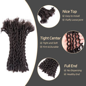 Extensions de dreadlocks permanentes faites à la main BLT 0,4 cm en cheveux brésiliens vierges Remy, ondulées et bouclées, pour hommes/femmes, 8 pouces - Product Image 3