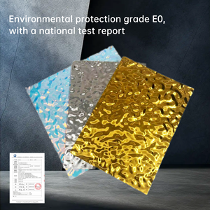 Nước Hiện Đại gợn hình dạng kim loại PVC nội thất tấm Tường thiết kế chống thấm nước cho căn hộ biệt thự với uốn cong ARC nền tường - Product Image 2