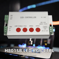 Controlador de Píxeles LED RGB CY H801SB con Tarjeta SD, Interruptor Manual, Carga Máxima de 144W, DC5V-DC24V, Control Remoto de 10m, Construcción de Aluminio
