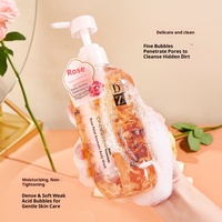 Gel Douche Floral Effervescent aux Pétales de Fleurs, Nettoyant Corporel Parfumé pour la Maison, Gel Douche Éclaircissant à la Fleur