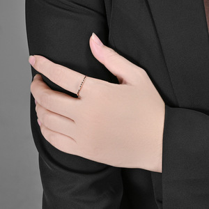 European Style 1mm Titanium Steel <b>Ring</b> For Women Geometric Simple Fashionable Pinky <b>Ring</b> Gift Jewelry Silver Gold Rose Gold - Product Image 2